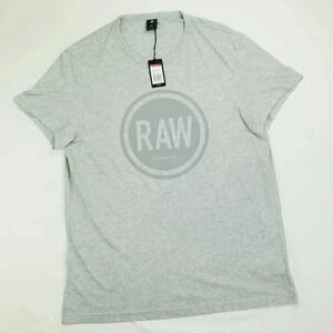G-Star Raw 2XL Men's Grey Logo Short Sleeve Crew Neck Tee Shirt